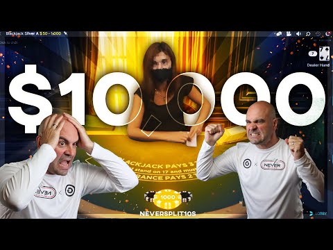 $10,000 on Online Blackjack – Stream Highlights – INSANE